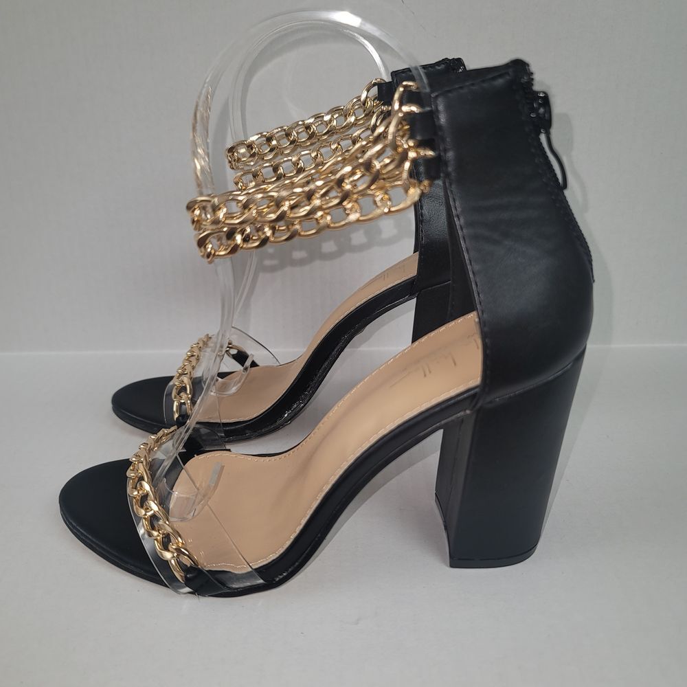 Nicole Miller‎ Gabriella Women's Heeled Sandals Pumps with Ankle Chain Strap 6.5 - Picture 3 of 9